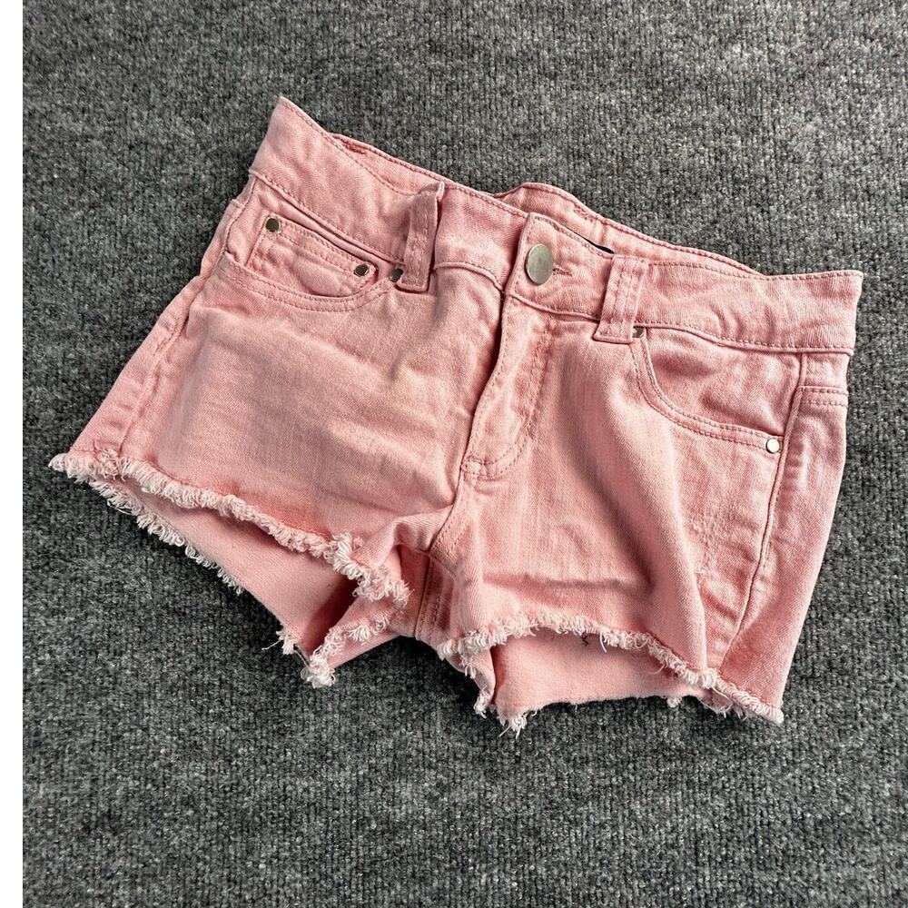 Forever 21 Women’s US 6 Pink High Rise Frayed Hem Denim Micro Shorts